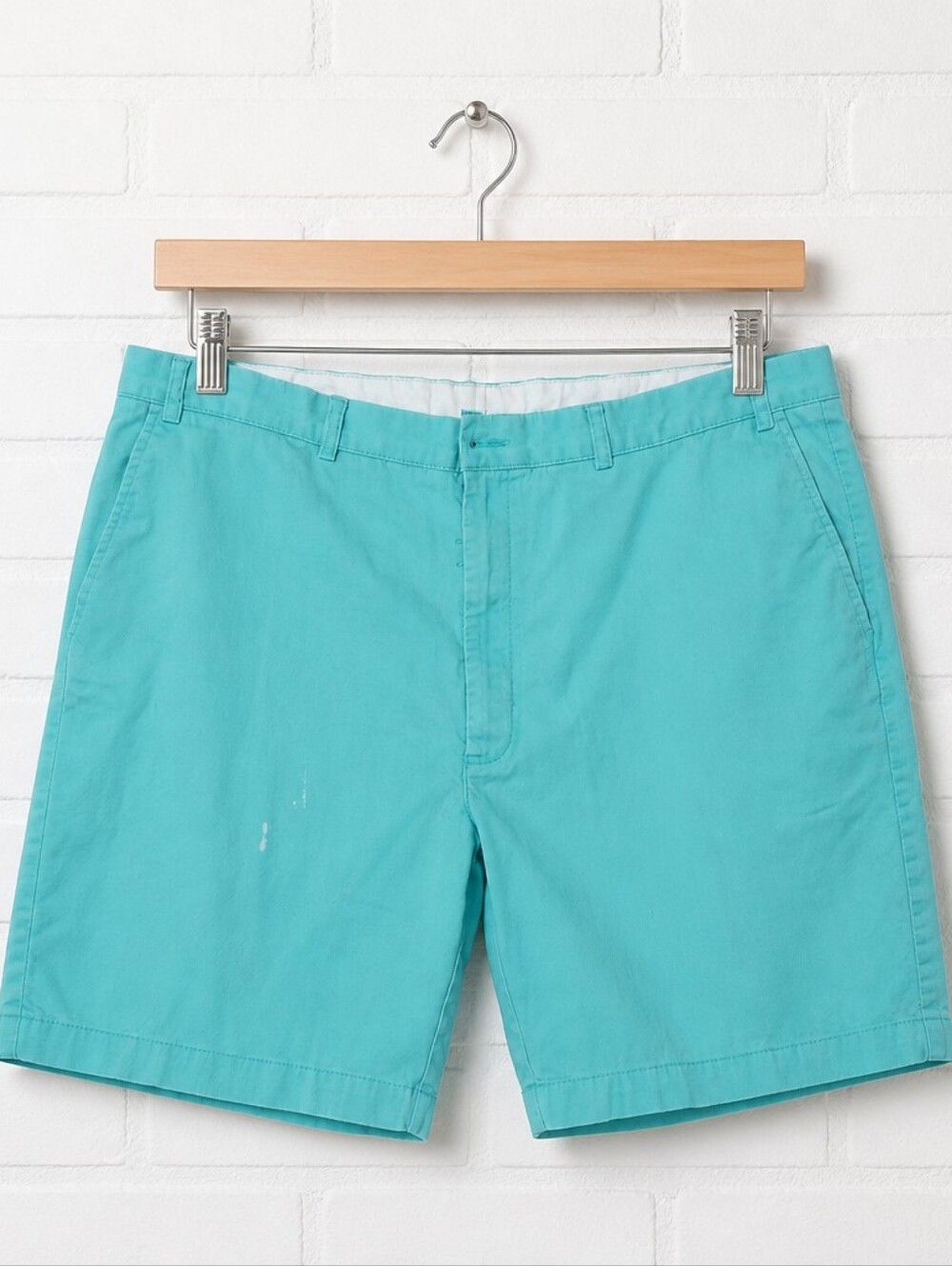 Roundtree & Yorke Casuals Turquoise Cotton Chino Shorts
